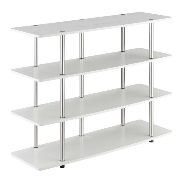 Convenience Concepts 47.25 x 15.75 x 36 in. Designs2Go Extra Large Highboy 4 Tier TV Stand, White HI2540399